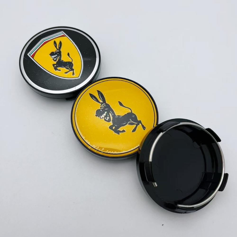 4pcs Donkey Logo Emblem Badge Car Wheel Center Caps 58mm 54mm Rim Hub Center Dust Cover Wheel Hubcaps Car Styling Accessories