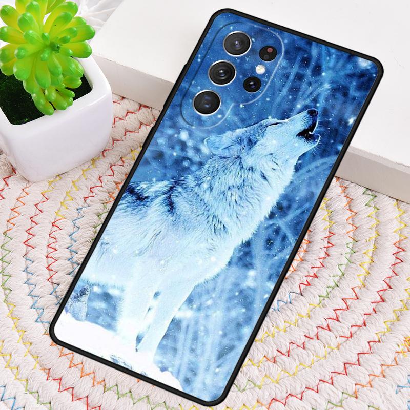 Snow Wolf TPU Phone Case For Samsung Galaxy note 10 pro S26 S25 S24 S23 S22 Ultra Plus S21 FE S20 Shockproof Cover