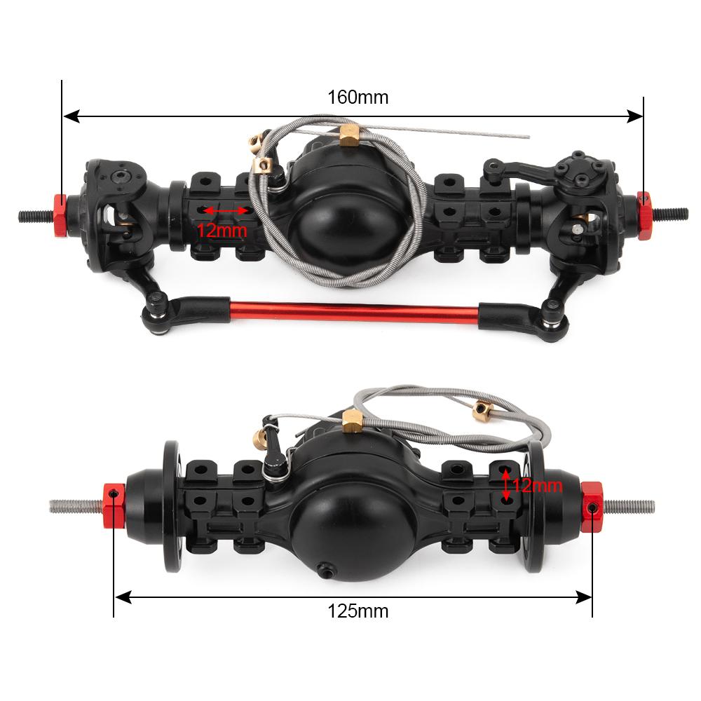 TRINOOD Metal Alloy Front&Rear Differential Axle Built-in Steel Gear for Tamiya Truck 1/14 RC Tow Drag Trailer Tractor Parts