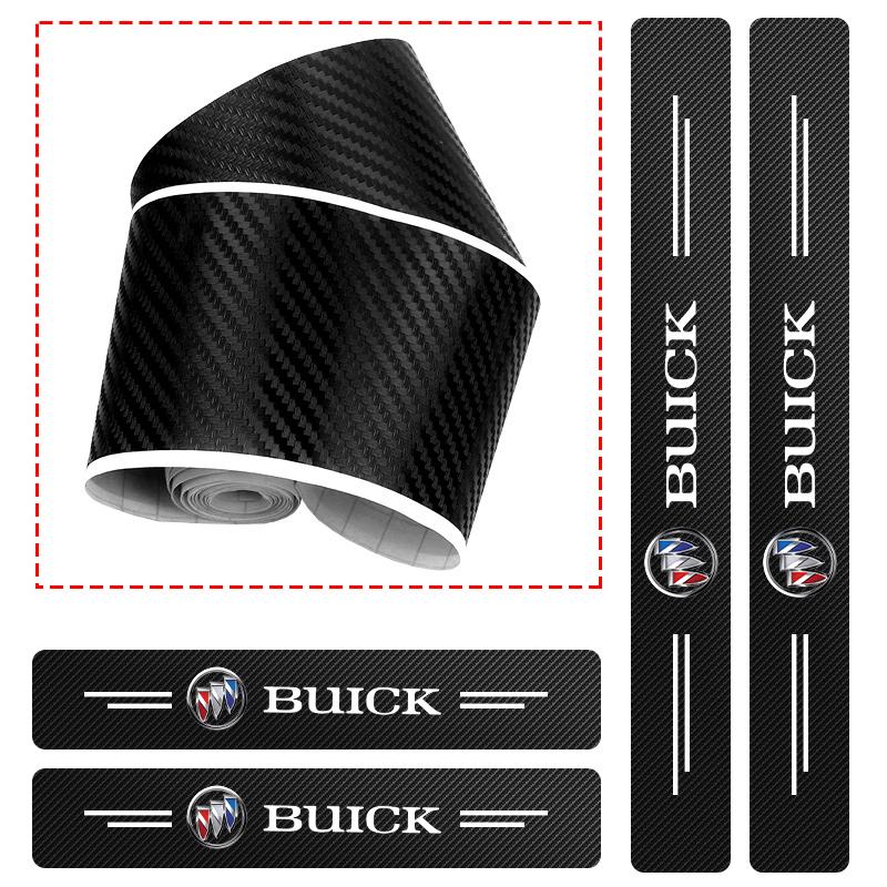 4Pcs Car accessories Door Sill Scuff Plate Decor Carbon Fiber Stickers For Buick Century Excelle XT Envision enclave royaum GL8