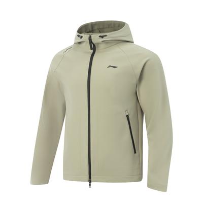 Мужская куртка Li Ning Fitness Series, ветрозащитная, водоотталкивающая, с капюшоном, для хайкинга, зеленая AFDVE93-2