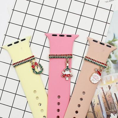 Украшение ремешка для часов Кольцо Праздничное Эмалевое Красочное Геометрическое Гладкое Декоративное Подарок Рождественская Елка Санта