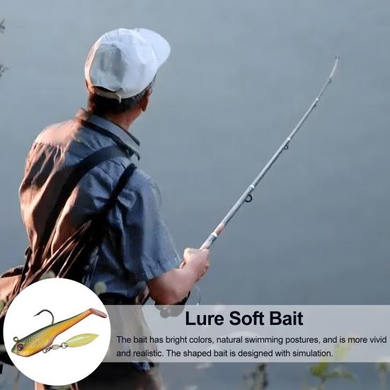 6 шт. Мягкие рыболовные приманки Искусственные приманки с острым крючком Реалистичный вид Яркий цвет Т-образный хвост Поддельные приманки Свимбейт Рыболовные снасти