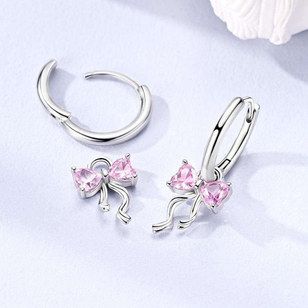 925 Silver Bow Drop Earring For Woman Pendientes Earring Fine Jewelry