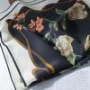 Literary Flower All-matching Mulberry Silk Crepe De Chine Scarf Sunscreen Fashion Square Towel