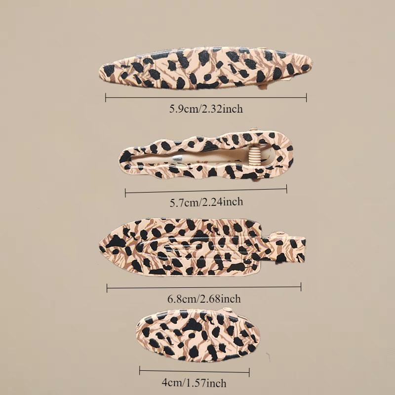 4pc European and American Retro Alloy Leopard Zebra Hair Clips Hairpin Vintage Korean Bangs Hair Accessories for Girls Women