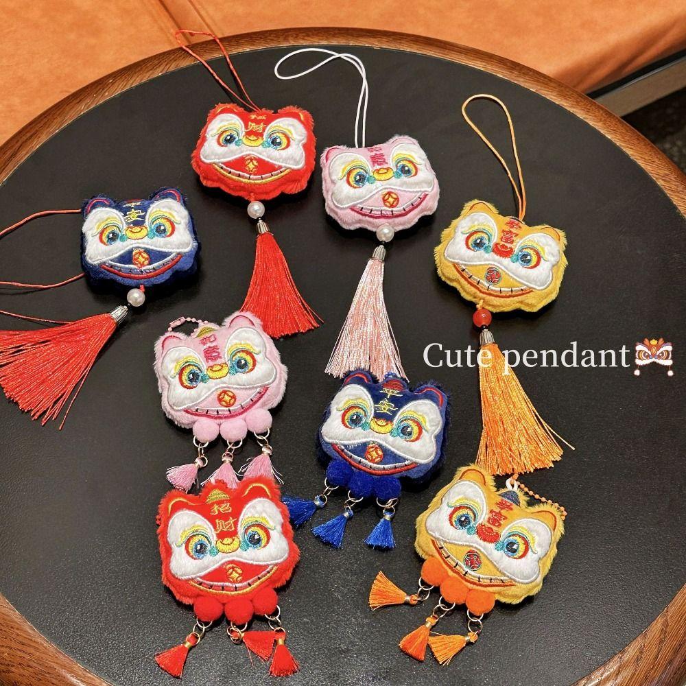 Year of Horse Lion Dance Tassels Pendant Chinese Style New Year Zodiac Plush Doll Home Decor