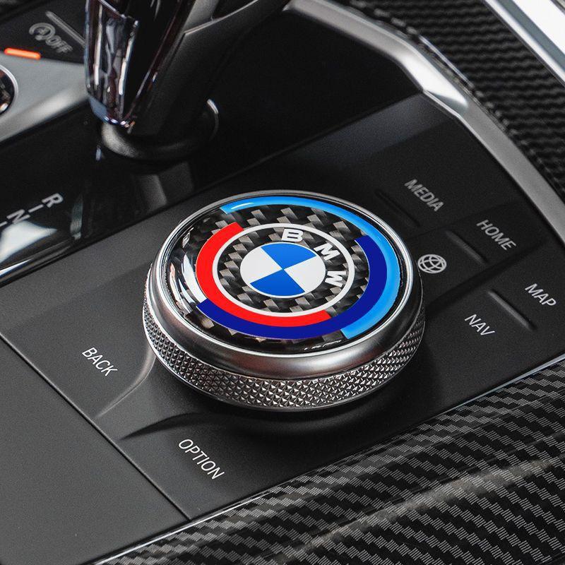 For BMW M X1 X3 Carbon Fibre Car Knob Sticker Decoration Accessories For BMW 1 2 3 4 5 7 Series X1 X3 X4 X5 X6 X7 F10 F20 F30 G20 G30 F15 F16