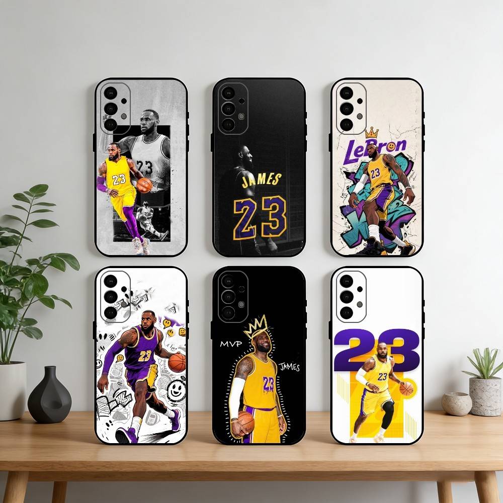 Чехол для телефона Баскетбольный L-Lebron James 23 Для Samsung S25,S24,S21,S22,S23,S30,Ultra,S20,Plus,Fe,Note,10,9,5G Черный