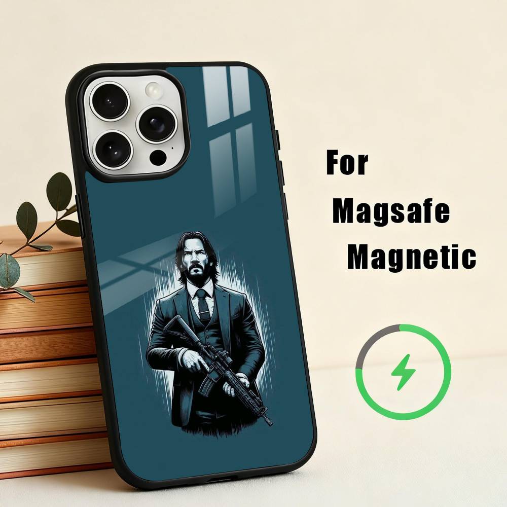 M-Персонаж фильма J-Джон У-Уик Чехол для телефона для iPhone 17,16,15,14,13,12,Plus,Pro,Max для Magsafe Магнитная беспроводная зарядка