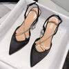 Luxury Rhinestones Silk Sandals Women Stiletto High Heels Slingback Buckle Strap Pointed Toe Sexy Dress Party Pumps Shoes