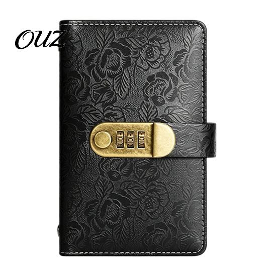 Small Business Cash Receipt Holder Organizer Book with 3-Digit Combination Lock, Durable PU Leather Money Personalized Security Wallet Storage Wallet,