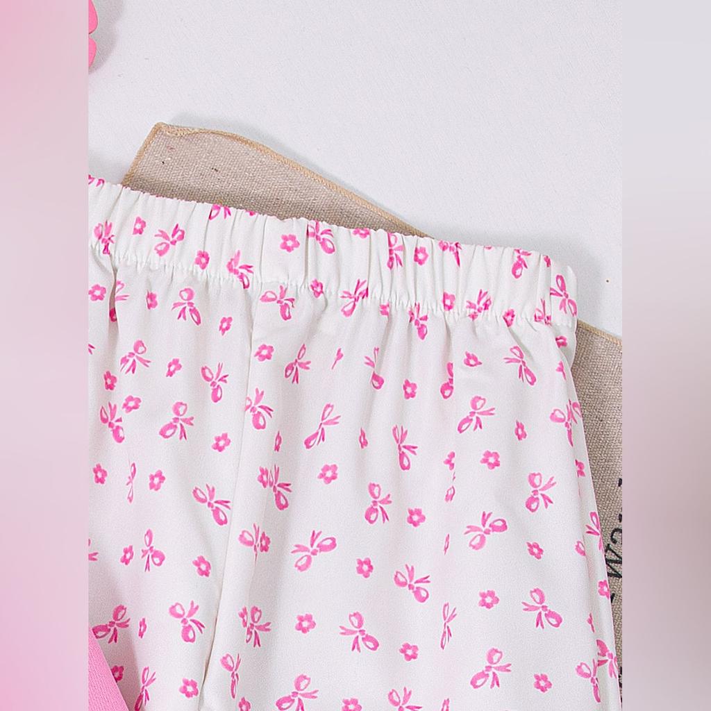 Kids Cartoon Casual Fashion Outfit Set Long Sleeve Top & Pants