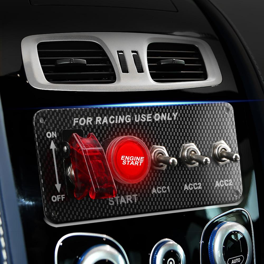 Светодиодный тумблер Автоаксессуары 12В Светодиодная панель переключателя зажигания для гоночного автомобиля Кнопка запуска двигателя