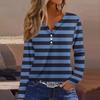 Women's T Shirt Tee Button Long Sleeve Daily Weekend Fashion Basic V- Neck Regular Top