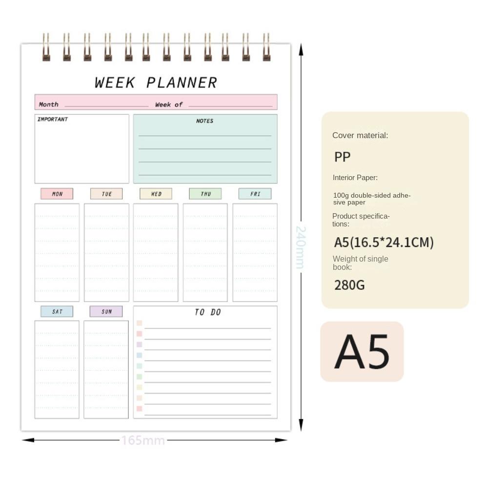 Plan Book To Do List Notebook Stationery Weekly Planner Notebook Schedule Book  Daily Plan