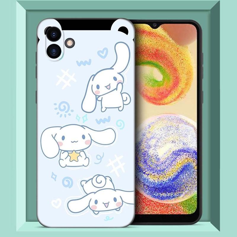 Kawaii Cinnamoroll черный силиконовый чехол для телефона Samsung Galaxy A01 A03 Core A04 E A02 A05 A10 A20 A21 A30 A50 S A6 A8 Plus A7