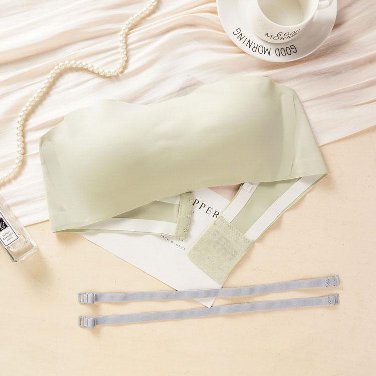 Бюстгальтер без бретелек, цельный, для женщин, собранный, бесшовный, невидимый, без стального кольца, бюстгальтер с облегающей грудью, летний, тонкий бюстгальтер