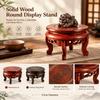 Round Wooden Display Pedestal 9.5cm Wooden Teapot Stand Chinese Style Display Stand Base  Garden