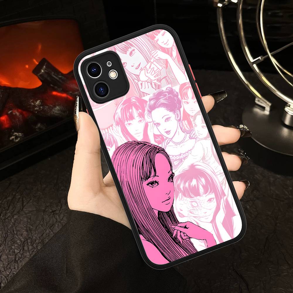 Junji Itos Tomies Phone Case For IPhone 16 15 14 13 12 11 Pro Max Plus X XS MAX Black Matte Phone Fundas