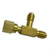 1/4'' Valves Core Tee Adapter Quick Coupler Access Air Conditioning System Connector Brass T