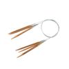 Круговые спицы для вязания крючком из коричневого бамбука и нержавеющей стали диаметром 3,0-12,0 мм