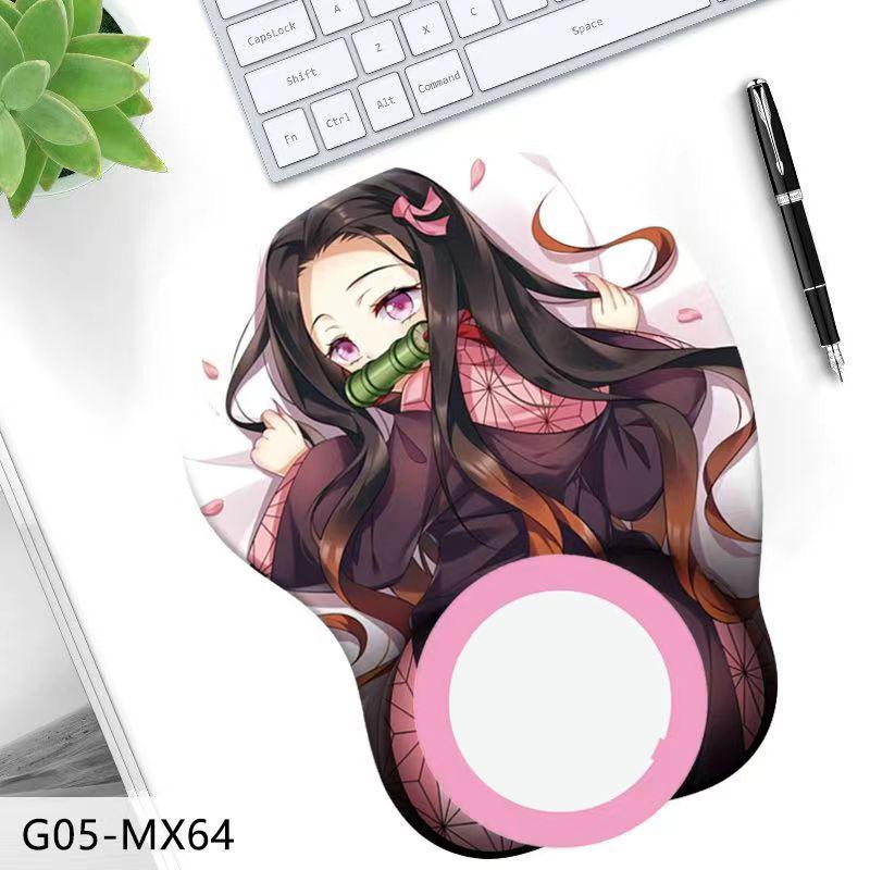 3D силиконовый коврик для мыши с анимационным персонажем, трехмерный коврик для мыши на запястье, ягодицы