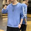Спортивная толстовка мужская осенняя новая повседневная толстовка с круглым вырезом с длинными рукавами футболка топы нижняя рубашка мужские бархатные топы