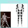 Black Freedie Mercury And White Grid Cosplay Stage Performance Costume Halloween