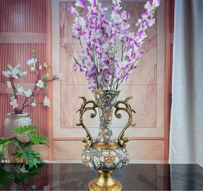 Европейская ретро смоляная ваза, украшение, декор для дома, гостиной, стола, искусственный цветочный горшок, орнаменты, поделки, магазин, отель, клуб, украшения