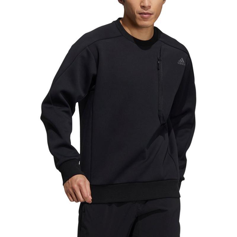 adidas Толстовки Мужские Черные С Круглым Вырезом Умеренная Обычная H39295