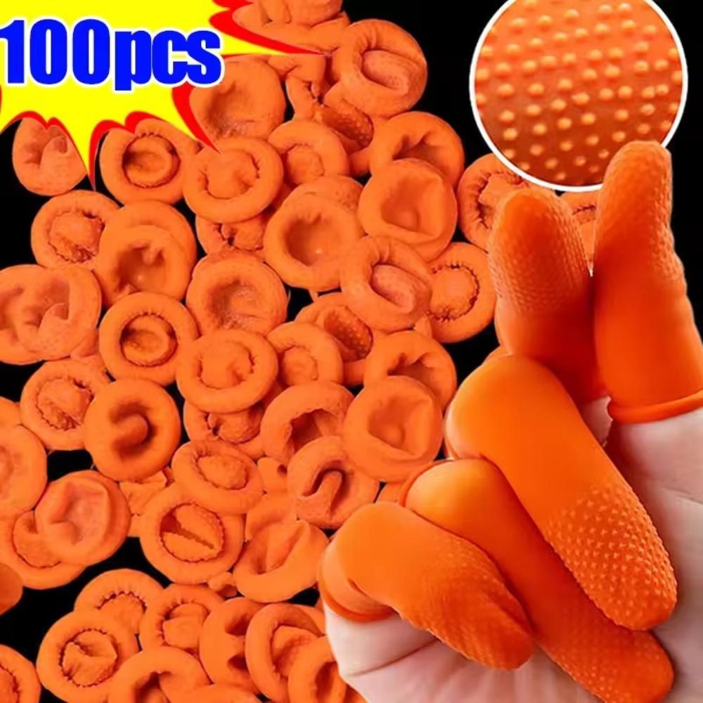 100pcs Disposable Latex Finger Cots Wear Resistant Fingertips Protector Nail Industry
