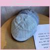Design Spliced Minimally Striped Women Denim Casual Beret For Autumn Winter And