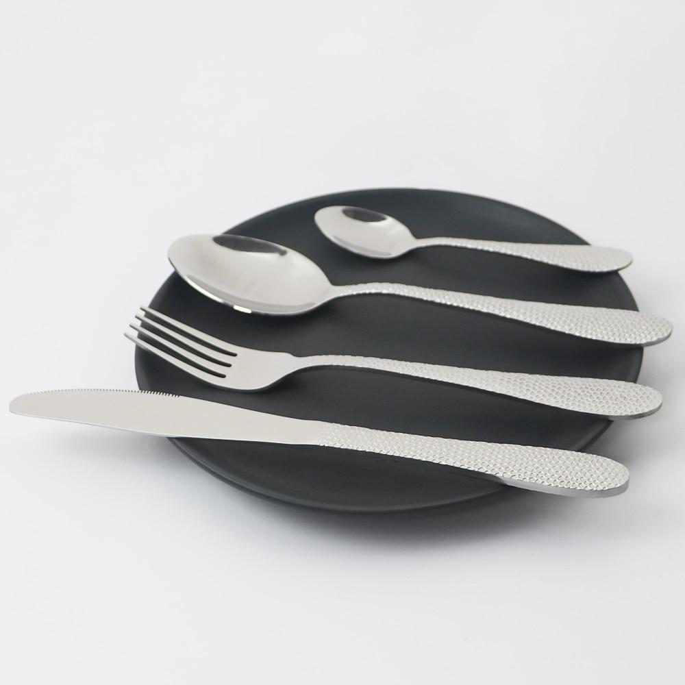 6Pcs/Set Mirror Gold Cutlery Set Cake Fruit Spoon Dinnerware Set Dinner Spoon Tableware Stainless Steel Flatware Silverware Set