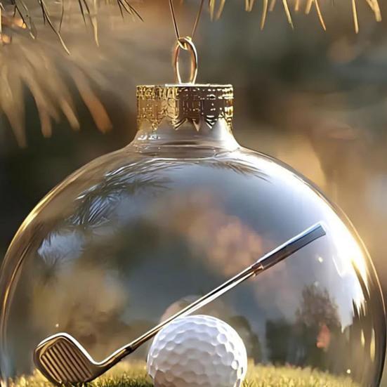 Yousheng Funny 3D Sports Ball Christmas Tree Ornaments Micro Scene Sports Holiday Ornament Clear Ball Hanging Decoration Keepsake Gift for Athletes