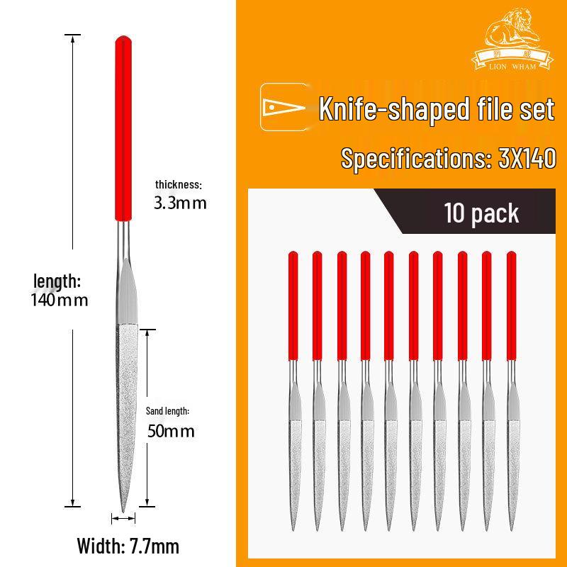 Titanium-Plated Fine Alloy Diamond File Set for Metal Grinding & Deburring