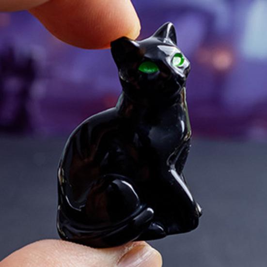 6Pcs Mini Resin Cats Glow-in-the-Dark Transparent Kitten Ornaments Miniature Cat Figurines for Fairy Garden Decor Micro Landscapes Crafts