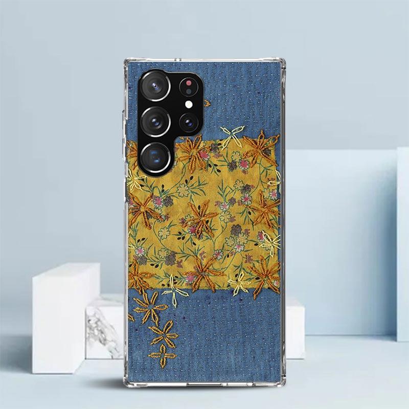 Jeans Cowboy Denim Printed Phone Case For Samsung Galaxy S24 S25 Edge S26 Ultra S22 S23 Plus S21 + S20 FE Soft TPU Back Cover Ga