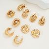 Luxury  Fashion Gold Silver Hoop Earring Set for Women Twist Piercing Retro  Earrings Accessories Jewelry