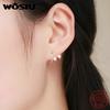 WOSTU New Style 925 Sterling Silver Intertwined Pearl Stud Earrings for Women Original Jewelry