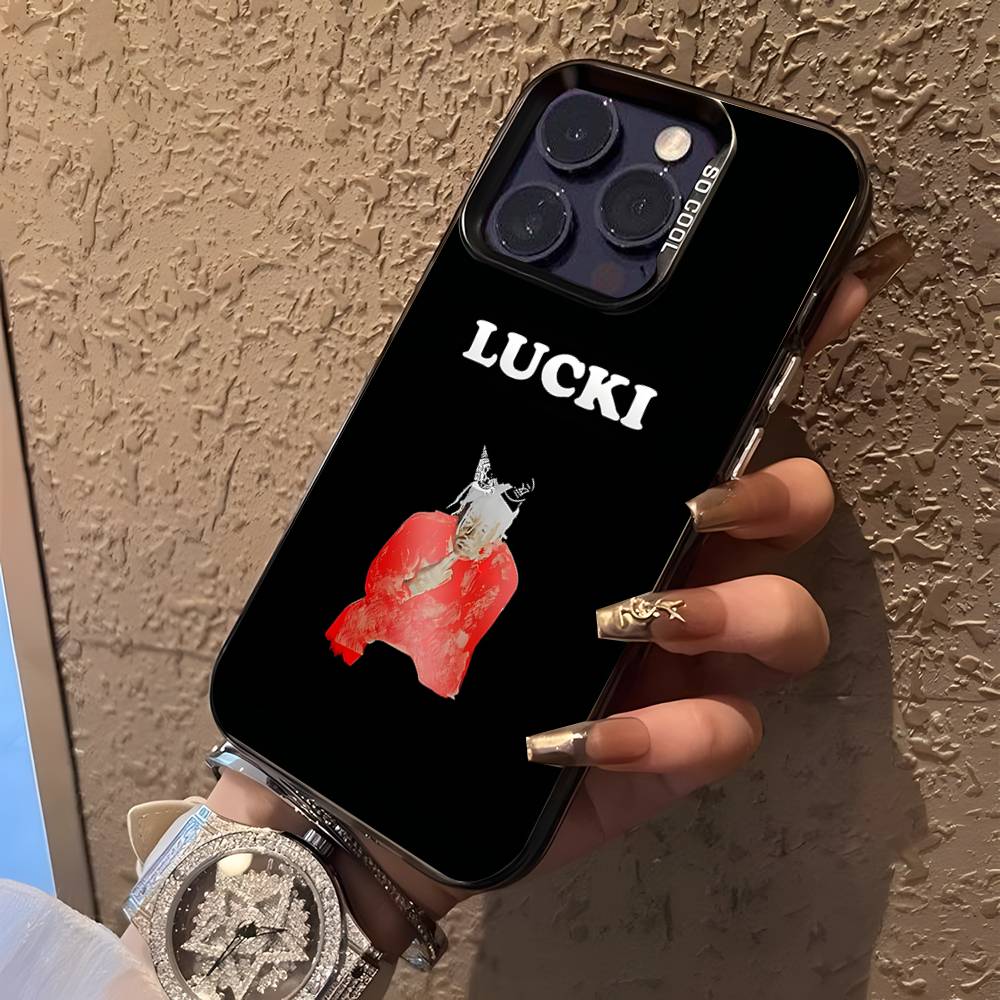 L-Lucki Rapper Gemini For iPhone 17,16,15,14,13,12,11,Mini,Pro,E,SE4,XS,MAX Black Shockproof Candy Matte Cover