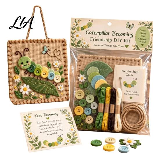 Personalized Holiday Gifts Button Blessing Friendship DIY Kit, Animal Insect Craft Art And Supplies for Beginners Kit Adults Teens, Handmade