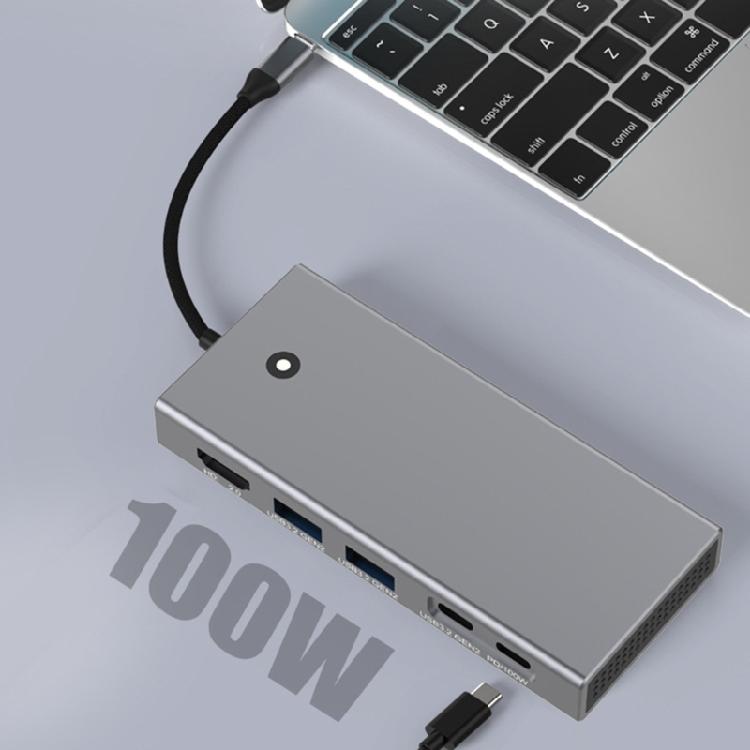 Док-станция M.2 Два протокола TypeC PD100W USB3.2 10 Гбит/с HDMIсовместимый 2.0
