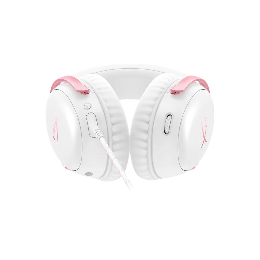 Проводная игровая гарнитура HyperX Cloud III розового цвета, CS2, FPS, CSGO, ПК, PS5, Xbox Series X|S, динамики 53 мм, DTS Spatial Audio, микрофон Ultra-Clear 10 мм, USB-C, USB-A, 3,5 мм