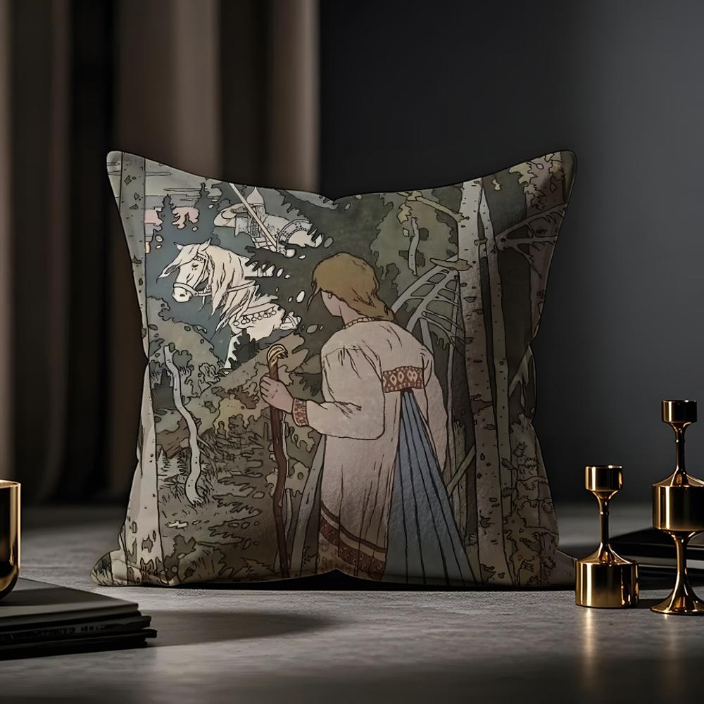 Чехол для подушки 'Славянская мифология и народные сказки', наволочка против пылевых клещей, с потайной молнией, из шелковистого короткого плюша, чехол для диванной подушки