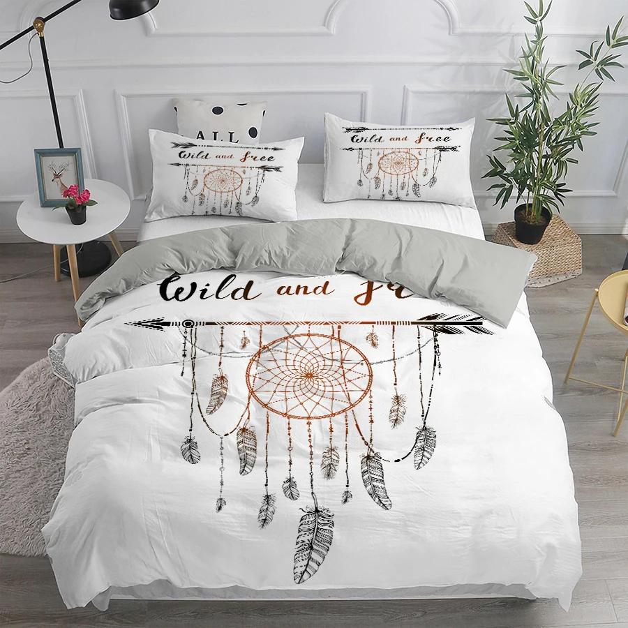 Dream Catcher Bedding Set Elegant Bohemian Duvet Cover Queen 240x220 Ethnic Quilt Cover Single Double King Comforter Bed Cover