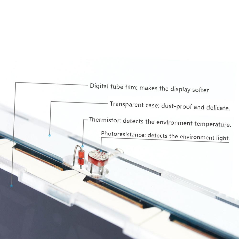 Компактный 4-значный цифровой светодиодный набор часов DIY с контролем температуры, датой и временем