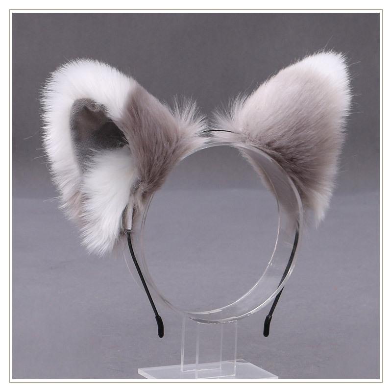 Cute Cat Fox Fur Ear Hair Hoops Night Hairband Headbands Hair Cat Ear Hair Band