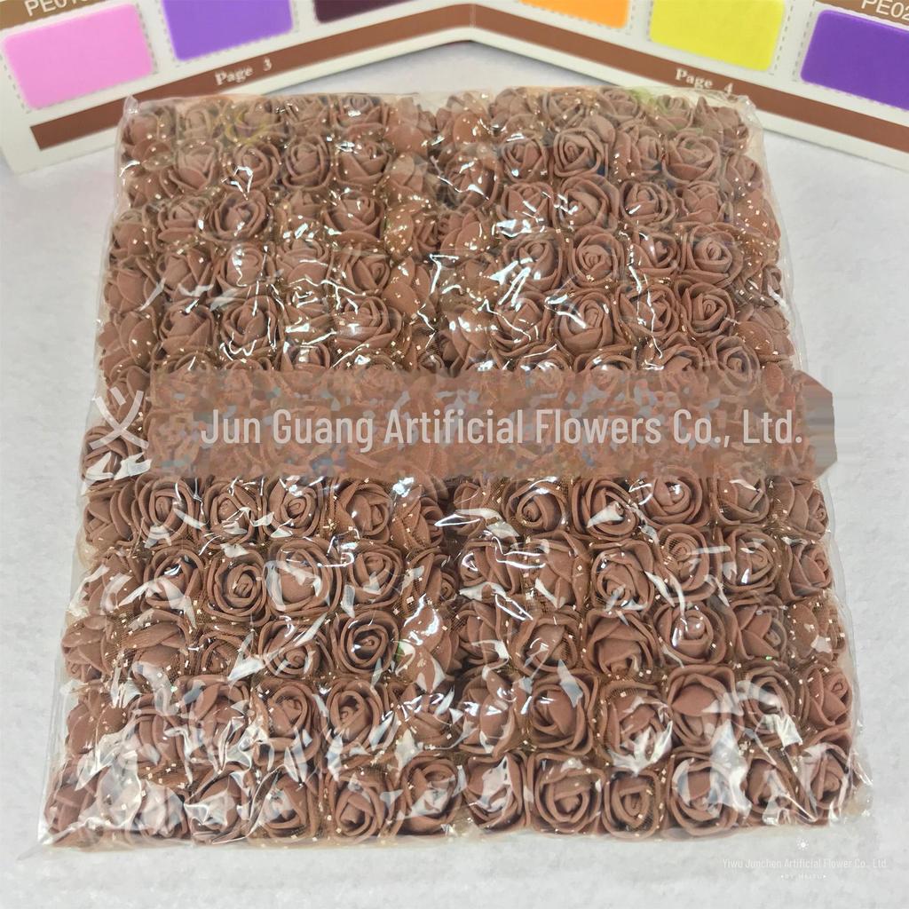 144 розы из пряжи 2,5 см своими руками - цветы из пенополиэтилена для свадебных и конфетных венков