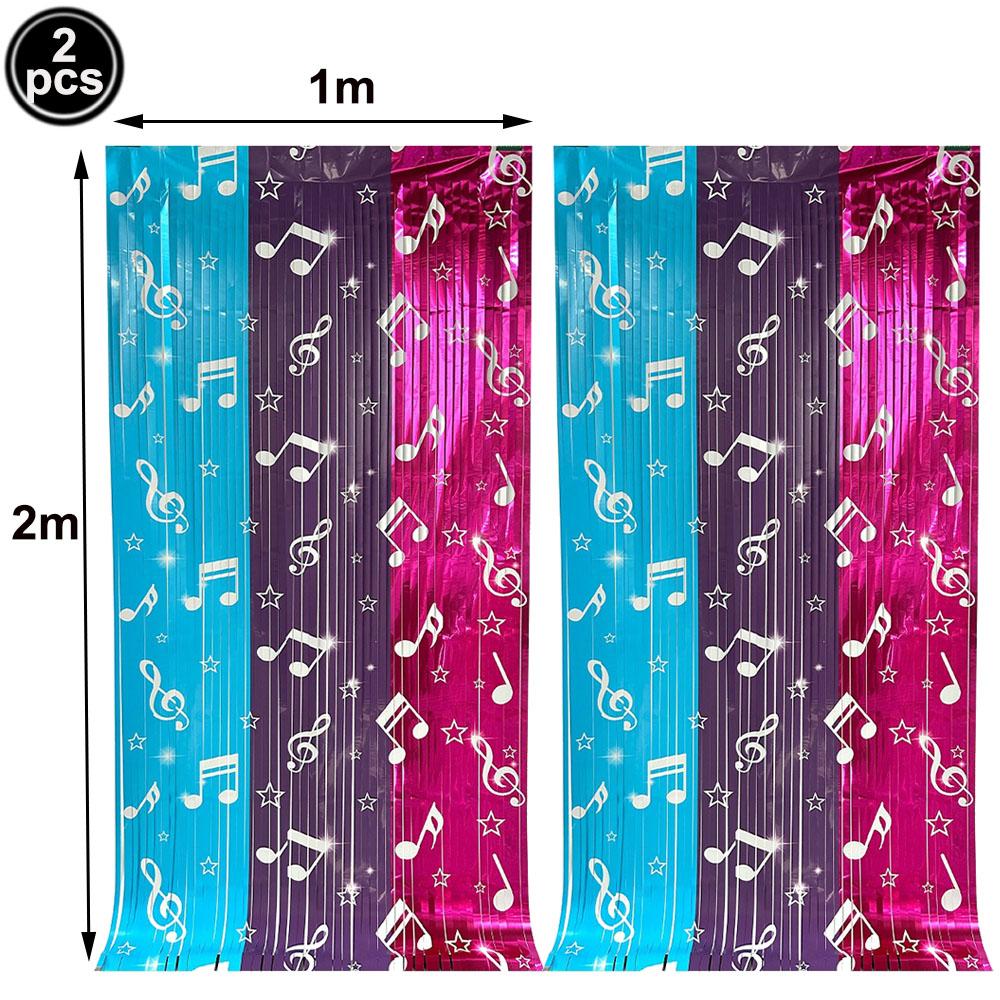 Music Themed Party Decorations Music Notes Banner 1950‘s Rock Party Supplies Retro Record Hanging Garlands Birthday Decorations 5